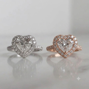Bague Halo Classique en Moissanite Romantique 1 Carat Coupe Cœur, en Argent Sterling 925 Original, Cadeau Idéal pour les Amoureux - Product Image 5