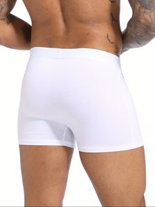 Calzoncillos bóxer clásicos de color sólido para hombre, de punto, de tiro medio, de secado rápido, antibacterianos, de tacto suave, de algodón y elastano, transpirables - Product Image 4