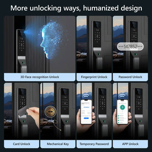 Serrure de porte intelligente numérique antivol avec interphone visuel 3D, double caméra WiFi Tuya et double batterie - Product Image 2