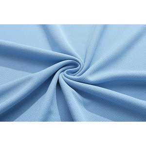 Polo bleu clair à manches courtes 100% coton piqué tricoté décontracté boutonné couleur unie coupe classique - Product Image 4