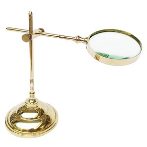 Loupe de bureau vintage en laiton réglable avec support pour la lecture, l'artisanat, l'inspection, la décoration de la maison et du bureau - Product Image 5