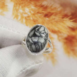 Bague en jaspe Pinolith, bague en jaspe Pinolith, bague poire, idée cadeau, bague d'anniversaire, argent massif 925 - Product Image 4