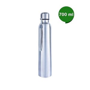 Botella de agua de acero inoxidable de 700 ml, diseño minimalista portátil con asa para viaje, botella de agua a prueba de fugas, personalizada de 750 ml - Product Image 1