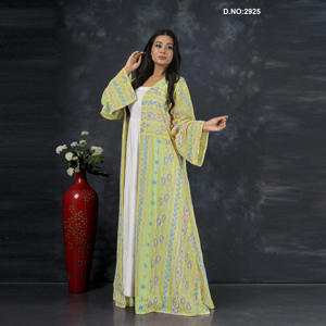 อาบายะห์ผ้าจอร์เจตต์ปักลายชิกันการีสุดหรูขายดีที่สุด สไตล์วินเทจ แขนยาว ยาวถึงพื้น สำหรับผู้หญิงใส่ไปงานแต่งงาน - Product Image 3