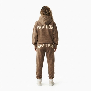 Conjunto de Sudadera con Capucha Oversize y Pantalones Jogger de Algodón Lavado Personalizado para Mujer, Chándal Casual de Forro Polar Estilo Urbano OEM ODM - Product Image 2