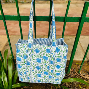 Ensemble de 3 sacs fourre-tout en coton matelassé faits à la main, brodés, à ouverture facile, écologiques, réutilisables, pour toutes les saisons, pour le shopping quotidien, à porter à l'épaule - Product Image 4