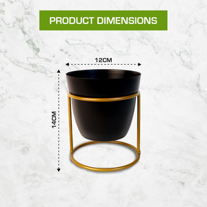 Vase à fleurs en métal noir Peng Essentials avec support en fer pour l'affichage de plantes d'intérieur et d'extérieur, décoration de la maison, style moderne - Product Image 2