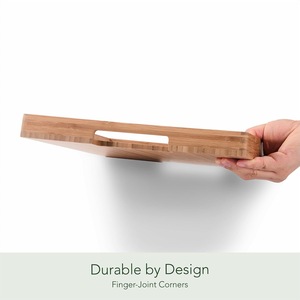 Bandeja de Servir Pequeña de Madera con Asa, Acabado Natural Liso, Plato Compacto para Aperitivos, Té, Café, Postres, Uso Diario, Ramadán, Diwali - Product Image 5