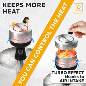 Sistema de conservación de sabor y gestión de calor para hookah con soporte para carbón - Product Image 2