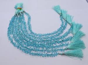 AAA Natural Sky Blue Apatite Faceted Pear Shape Briolette 4x6 MM Light Blue Apatite <b>Gemstone</b> Beads Strand Loose Apatite Beads - Product Image 2