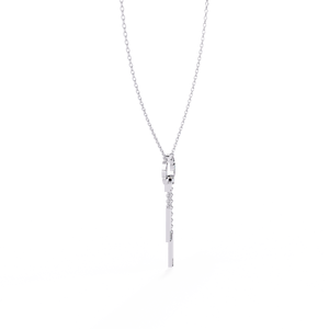 Elegant Geometric Circle Tassel Diamond <b>Necklace</b> in 10k 14K 18k White Gold Luxury <b>Statement</b> Diamond Jewellery Collection - Product Image 4