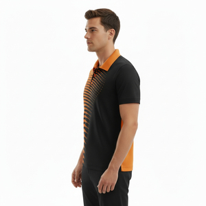 Camisa de golf de alta calidad para hombre, manga corta, corte ajustado, polos deportivos para trabajo y golf, camisas de golf personalizadas con bolsillos. - Product Image 3