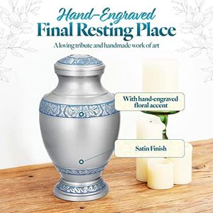 Urne funéraire pour cendres d'adultes avec surface raffinée pour la conservation des cendres, les événements commémoratifs et les hommages familiaux respectueux - Product Image 1
