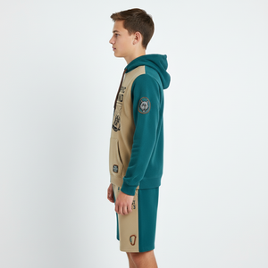 Custom Unisex Applique Patch Hoodie Shorts <b>Set</b> Graphic Streetwear OEM ODM Private Label Apparel Manufacturer - Product Image 6