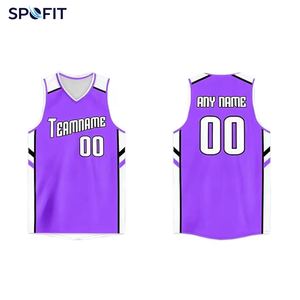 Camiseta de Baloncesto Sublimada Personalizada SPOFIT, Cuello en V, Sin Mangas, Malla 100% Poliéster, Nombre del Equipo y Número Impresos, Unisex para Adultos - Product Image 3