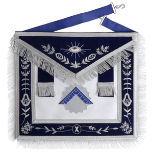 Masonic Blue Lodge Officers Aprons Variations - Set of 14 Officers Blue Lodge Officer Apron Set - Navy Velvet <b>Machine</b> Embroidery - Product Image 5