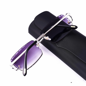 Gafas de Sol con Montura Morada y Diamantes de Moissanita, Lentes de Plástico con Protección UV400, Unisex, para Regalo, Uso en Exteriores, Caja C5 - Product Image 2