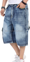 Pantalones Cortos de Mezclilla Personalizados para Hombre, Cintura Media, Corte Holgado, Secado Rápido, Ecológicos, Diseño Vintage con Múltiples Bolsillos, Estilo Y2K High Street