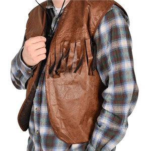 Chaleco de cuero con logotipo personalizado, de buena calidad, ligero, extragrande, hecho en Pakistán, en stock. - Product Image 3