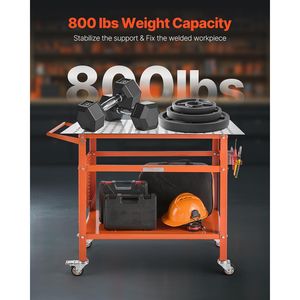 Banco da Lavoro per Saldatura 40" X 24" Capacità 800 LBS Banco da Lavoro Mobile in Acciaio con 4 Ruote (2) - Product Image 2