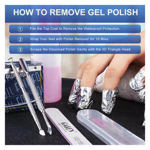 2PCS Metal Silver Cuticle Pusher and Scraper, Nail Trimmer Cutter Stainless Steel Gel Scraper Tool with custom logo - Product Image 5