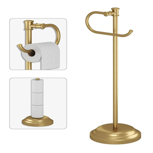 Portarrollos de Papel Higiénico de Pie para Baño, Soporte de Papel Higiénico para Suelo con Almacenamiento y Accesorios - Product Image 4