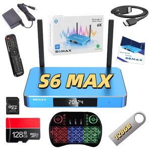 Super Box S6 Max, boîte TV Android avec chaînes préchargées, accès gratuit à vie - Product Image 1