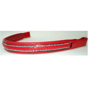 Atractiva y duradera silla de montar de cuero curtido de diseño, personalizada con cristales y tejido, con banda frontal acolchada y suave para caballo de carreras. - Product Image 1
