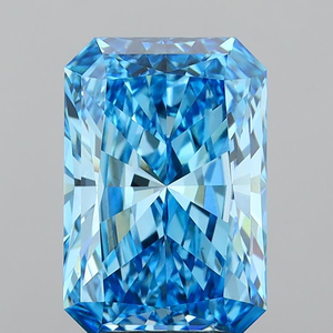 Pierre cultivée en laboratoire, diamant bleu fantaisie taille émeraude, pierre précieuse non montée - Product Image 2