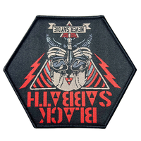 Patch tissé éco-responsable en forme de crâne, motif Snaggletooth du groupe rock Warpig, avec inscription 'Born Lose Live Win', découpé, couleur personnalisée, à coudre, alphabet