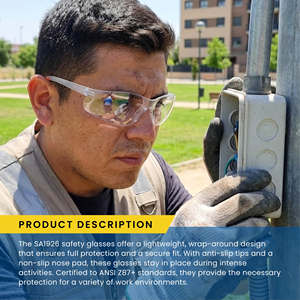 SA1926 lunettes de sécurité anti-buée transparentes sans monture - Product Image 5