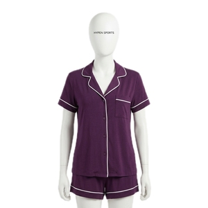 Pjs Sets Pijamas Conjuntos Mujeres Venta al por mayor Modal Ropa de dormir Sleep & Lounge Wear Custom Cotton Ladies Pijamas suaves de manga larga - Product Image 5