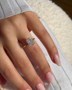 10K 14K 18K Solid Gold <b>Cushion</b> Cut Engagement Ring F VS Lab Created Diamond Wedding Band Custom Fine Jewelry Rings Bulk Supplier - Product Image 4