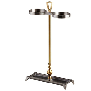 Porte-parapluie en laiton antique avec design cannelé pour entrée de maison, support décoratif de style vintage, structure en cadre - Product Image 6