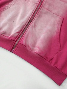 Sudadera con capucha para hombre Y2K personalizada unisex de felpa con cremallera, lavado ácido, OEM, de algodón 100% de alto gramaje, efecto desgastado, conjunto de sudadera con capucha y pantalón de chándal para hombre - Product Image 4