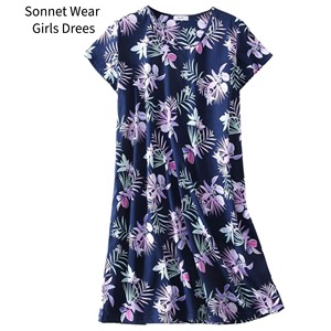 Robe de nuit pour filles, mignonne, 100% coton, manches courtes - Product Image 5