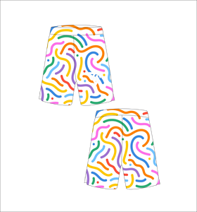 Shorts de basket-ball personnalisés à motif abstrait ondulé, séchage rapide, shorts de sport athlétiques pour hommes - Product Image 1