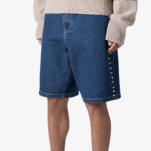 Pantalones Cortos de Mezclilla Casuales para Hombre, Estilo Vintage, Holgados, de Verano, Color Negro, a la Moda, Venta al Por Mayor - Product Image 4