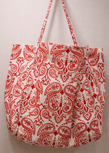 Bolsa de mano rosa de gran capacidad, bolso de hombro de algodón para viajes, playa, uso diario, 100% algodón reciclado - Product Image 4