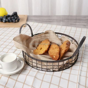 Household Kitchen <b>Storage</b> <b>Baskets</b> round Iron <b>Wire</b> Fruit <b>Basket</b> with Handle for Home Goods Decor Circle Shape Kitchen Decoration - Product Image 6