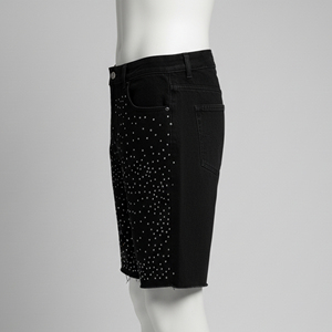 Shorts en jean respirants 100 % coton pour hommes, taille haute, avec cordon de serrage, décontractés, écologiques, prix raisonnables - Product Image 2