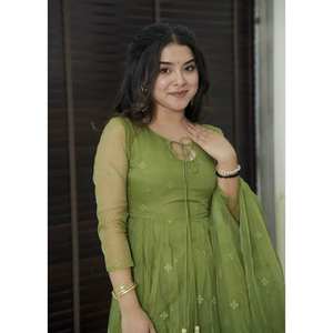 Designer <b>Indian</b> & <b>Pakistani</b> <b>Clothing</b> Embroidered Party Wear Top-Bottom and Dupatta Set - Product Image 4