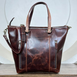 Women's Hand Tooled Genuine Leather <b>Large</b> Capacity Tote Bags Fashionable Cowhide Concealed Carry Crossbody Handbag Durable <b>Purse</b> - Product Image 5