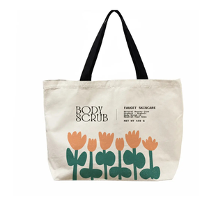 Bolsa de Mano Premium 100% Algodón con Estampado y Asas Largas, Logotipo Personalizado, Bolsas de Compras Reutilizables para Pedidos al por Mayor - Product Image 5