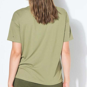 เสื้อยืดโอเวอร์ไซส์สีดำล้วนประดับคริสตัลสำหรับผู้หญิง ทรงหลวม ผ้าฝ้าย 100% แฟชั่นสตรีทแวร์ลำลอง ขายส่ง - Product Image 4