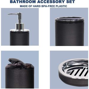 Set di 6 Accessori per Bagno, Ensemble Decorativo con Dispenser Sapone, Portaspazzolino, Bicchiere per Spazzolino, Portasapone - Product Image 3