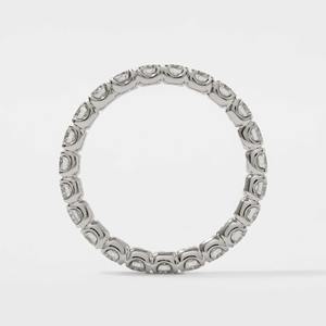 Anillo de Diamantes de Eternidad Completa en Oro Blanco de 14K Moderno con Diamantes Cultivados en Laboratorio de Corte Redondo de 1.60ct, Estilo de Compromiso Sofisticado - Product Image 6