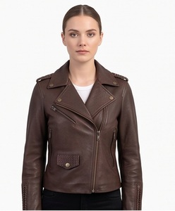 Wholesale Women Fringe <b>Tweed</b> <b>Jacket</b> Vintage <b>Brown</b> Western Cowgirl Biker Heated Windproof Genuine Tassel Motorcycle Coat - Product Image 1