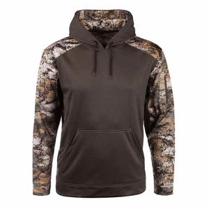 Sweat à capuche de chasse camouflage personnalisé pour homme, motif uni, toucher frais, en coton mélangé coupe-vent avec fermeture éclair - Product Image 4
