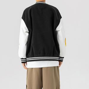 Chaquetas de Hombre al por Mayor con Parches Bordados en Chenilla Personalizados, Chaquetas Bomber con Mangas de Cuero, Chaquetas Varsity de Béisbol con Letras - Product Image 4